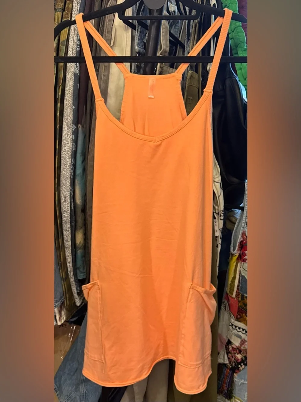 NWOT Free People FP Movement Hot Shot Mini Dress - fruit punch peach - Large - Picture 7 of 10